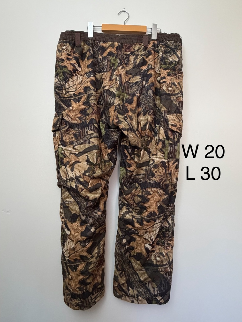 Mossy Oak Camo Fleece Hunting Cargo Pants Men’s 40x30 Outdoor - Picture 10 of 10